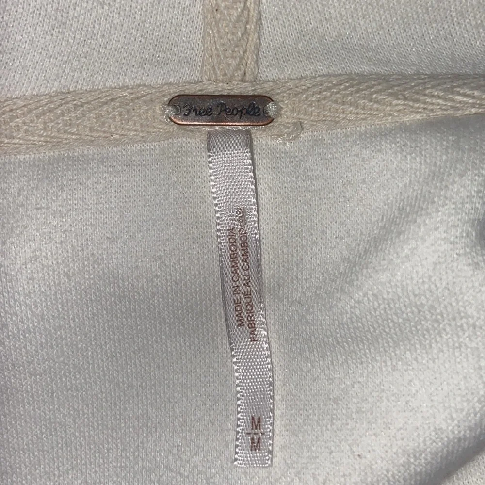 Free People Solid Ivory Nomad Hooded Relaxed Shacket Size Medium - Picture 6 of 7